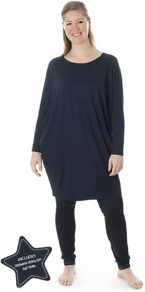 MAGAM-Stoffe Loose Fit Jersey Kleid Schnittmuster Frauen inkl. Aufnäher Enno