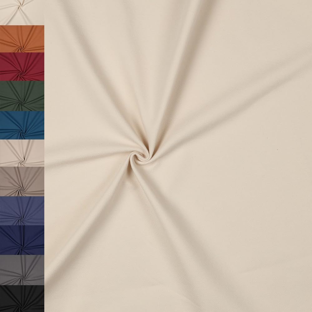 MAGAM-Stoffe Jonas Stretchjeans uni Denim Jeansstoff OEKO-TEX Meterware 50cm (01. Natur weiß)