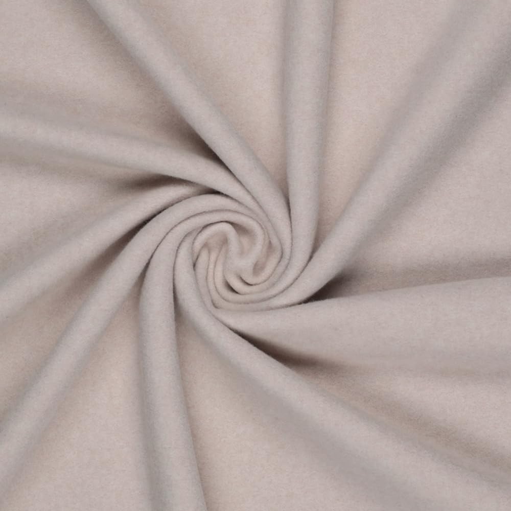 MAGAM-Stoffe Frieda Bio Fleece Stoff 100% Baumwolle Meterware 50cm (01. Natur weiß)