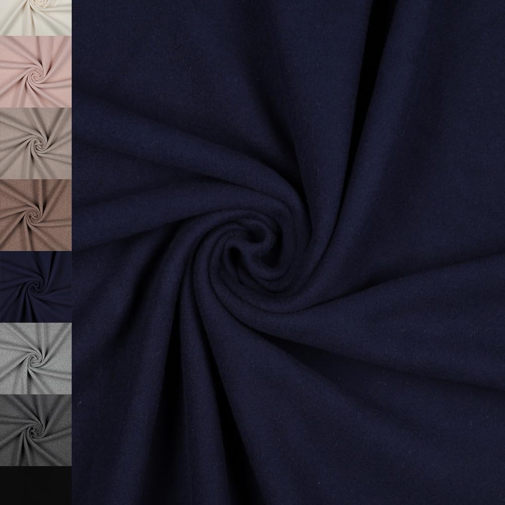 MAGAM-Stoffe Frieda Bio Fleece Stoff 100% Baumwolle Meterware 50cm (01. Natur weiß)