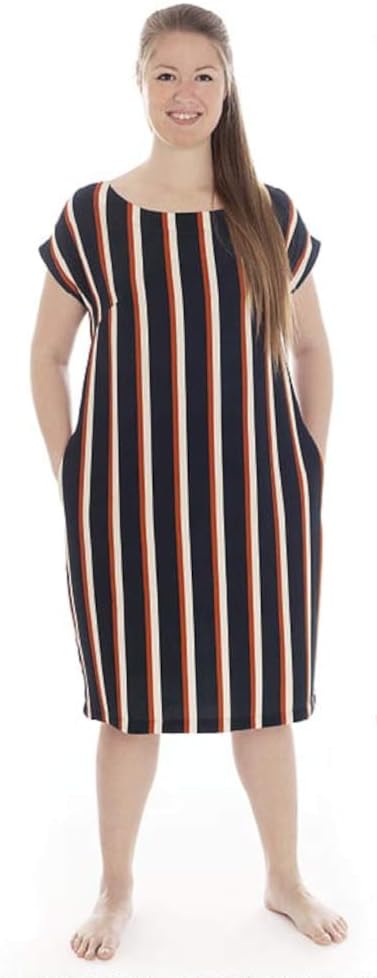 MAGAM-Stoffe bequemes Midikleid Schnittmuster Frauen inkl. Aufnäher Enno