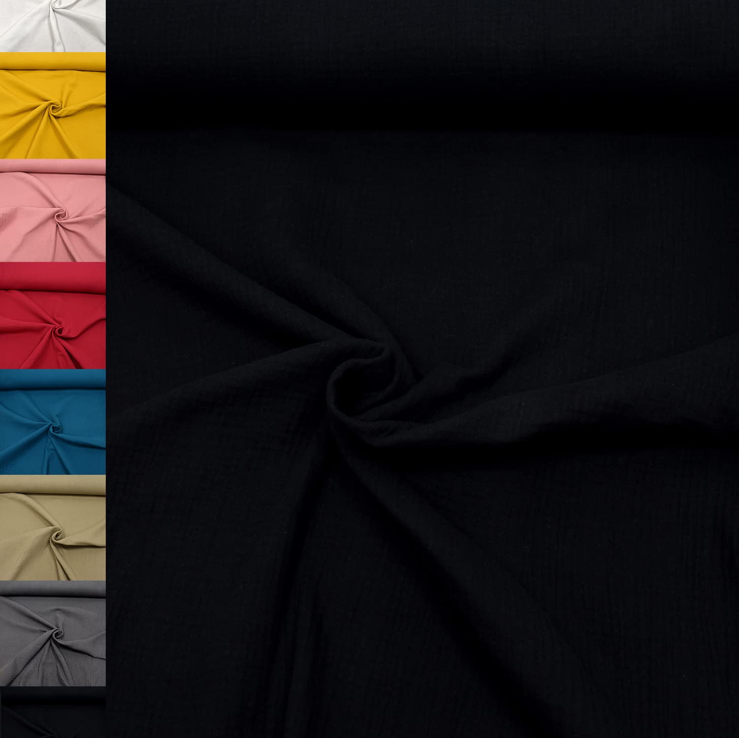 MAGAM-Stoffe Greta Musselin Stoff Double Gauze uni Oeko-Tex Meterware 50cm (07. Altrosa hell)