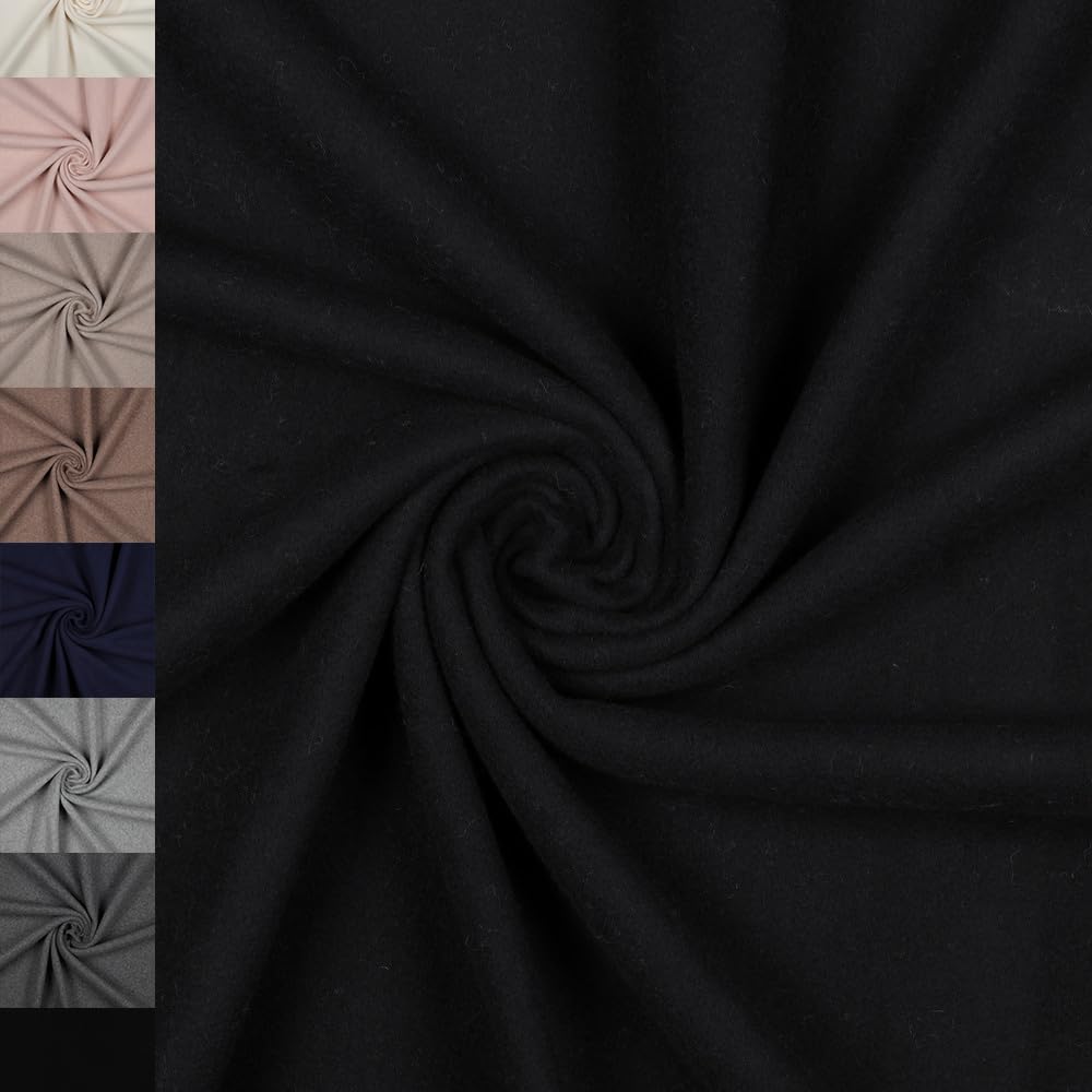 MAGAM-Stoffe Frieda Bio Fleece Stoff 100% Baumwolle Meterware 50cm (01. Natur weiß)