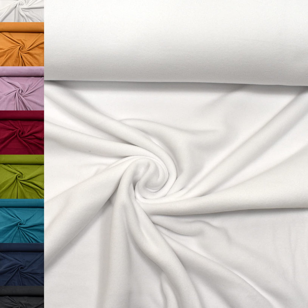 MAGAM-Stoffe Lisa Micro-Fleece Stoff uni Antipilling Meterware 50cm (06. Rot)