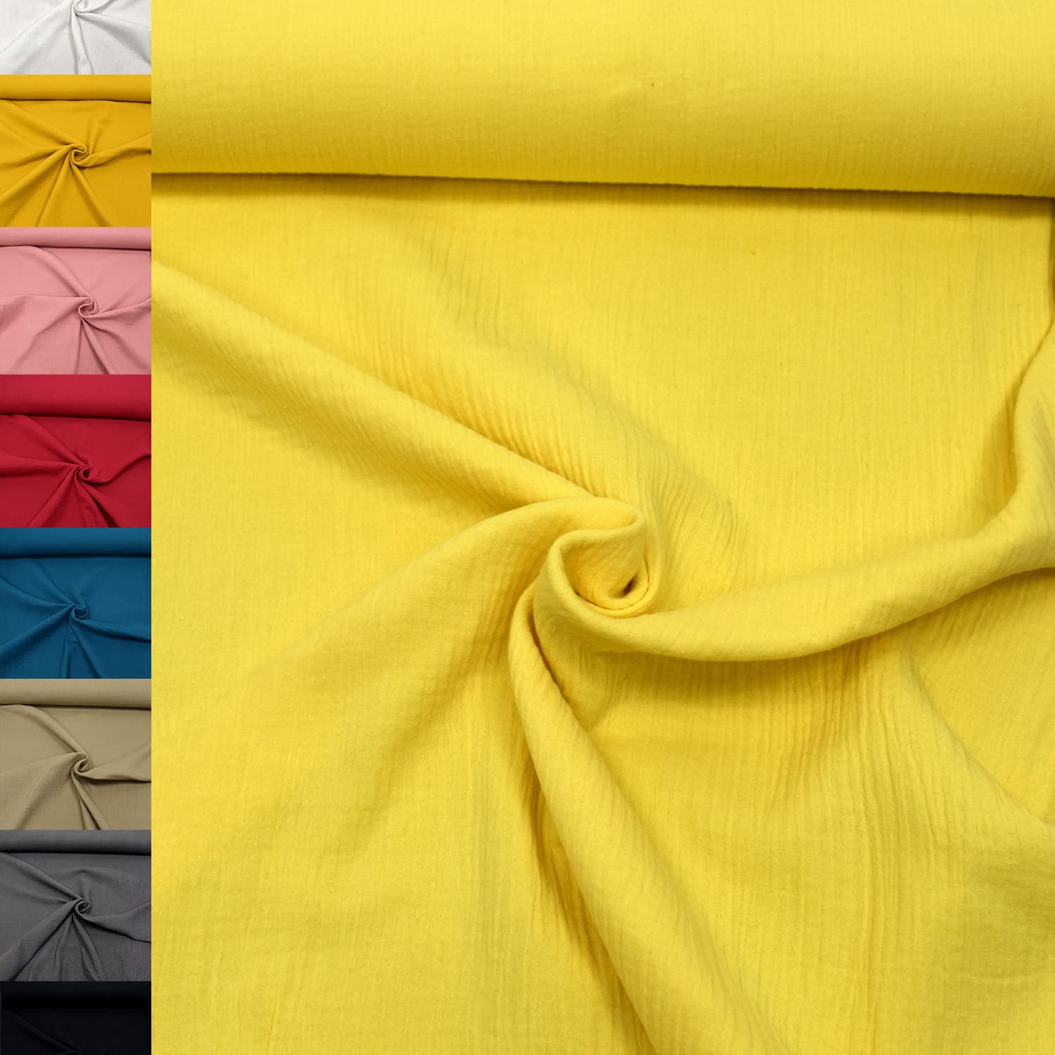 MAGAM-Stoffe Greta Musselin Stoff Double Gauze uni Oeko-Tex Meterware 50cm (07. Altrosa hell)