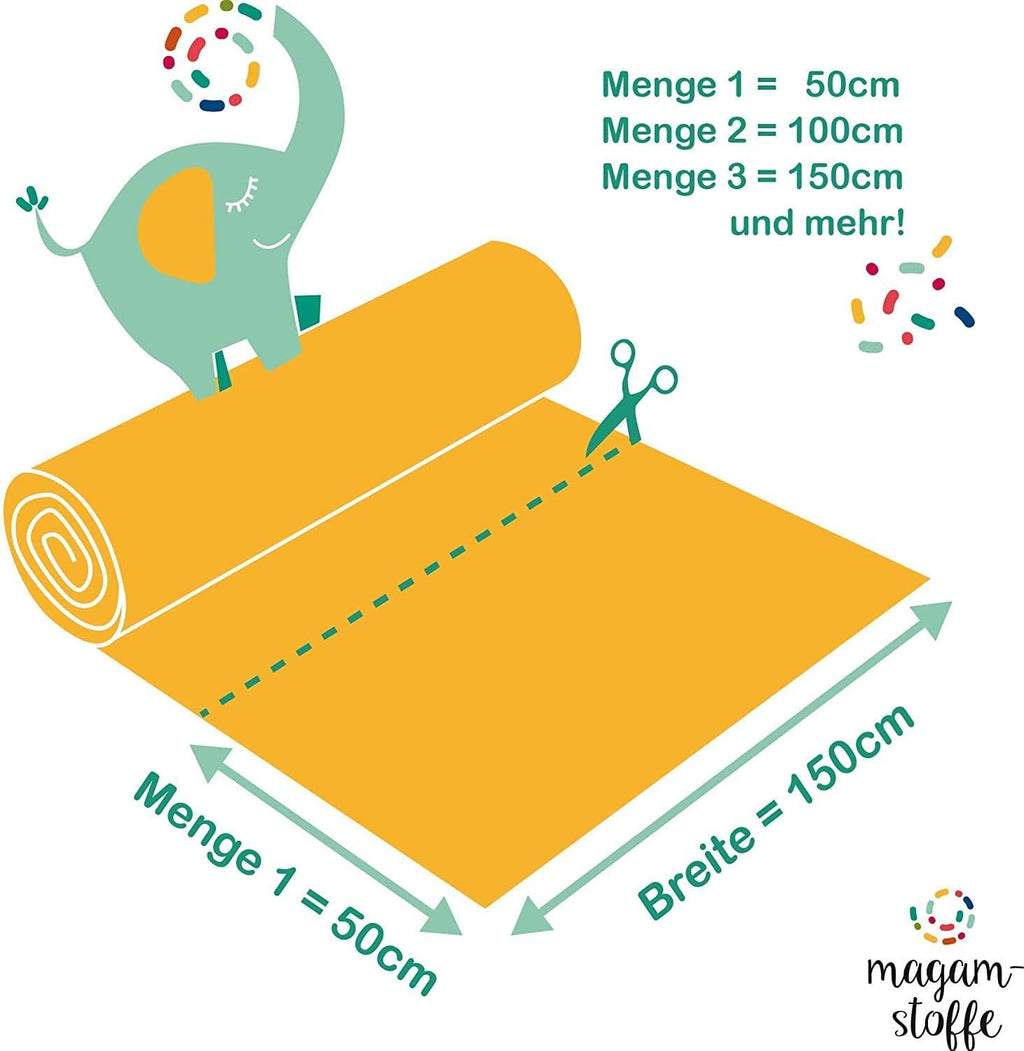 MAGAM-Stoffe Dino Bande Jersey Kinder Stoff Oeko-Tex Meterware 50cm (Dino natur weiß)