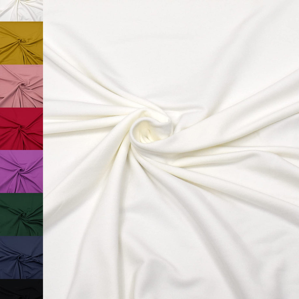 MAGAM-Stoffe Theo French Terry uni Sweat Stoff Oeko-Tex Meterware 50cm (26. Beige)