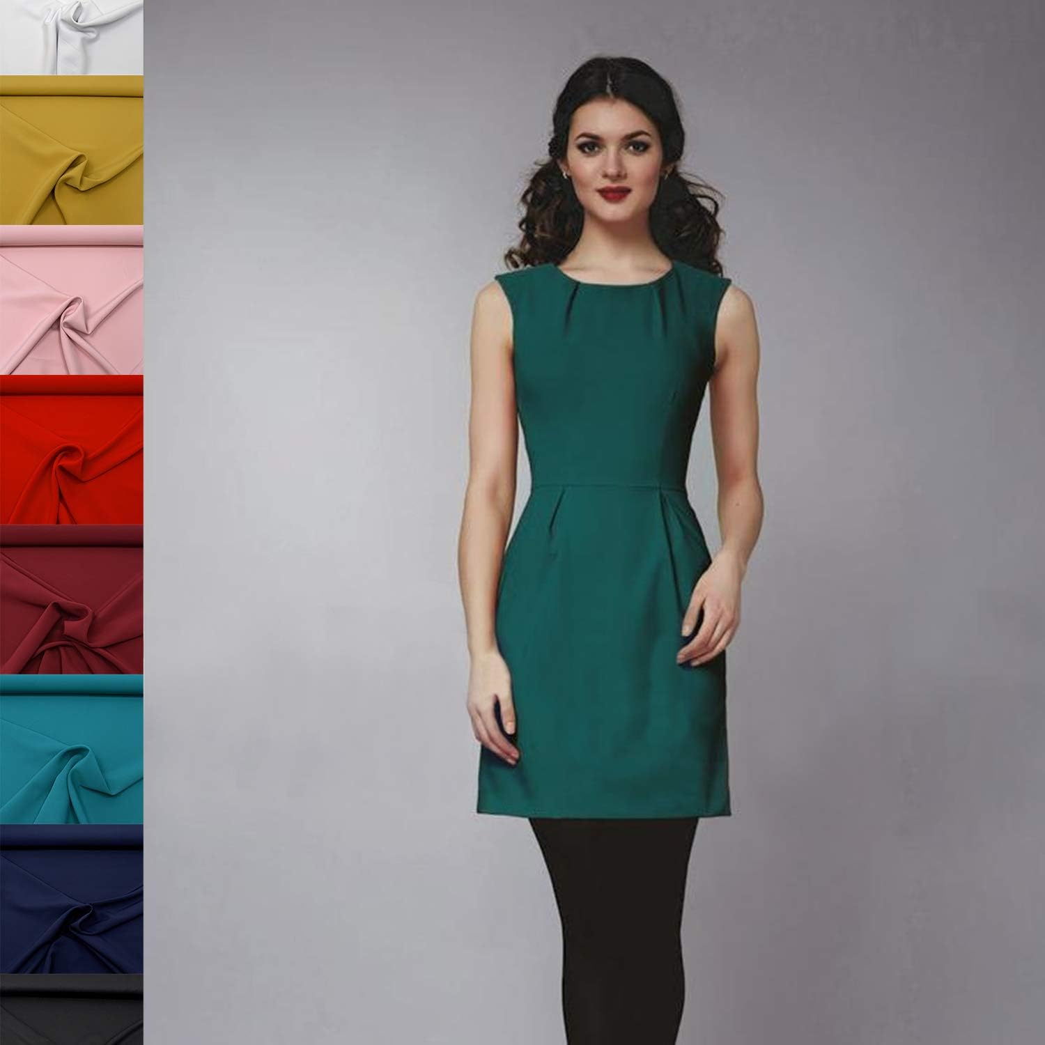 MAGAM-Stoffe Julie Modestoff Kleider Blusen Kostüme uni Meterware 50cm (01. Weiß)