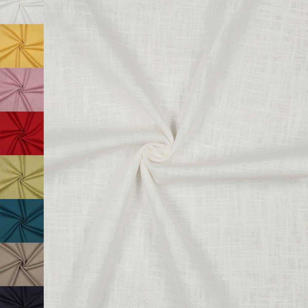 MAGAM-Stoffe Julia 100% Leinen Stoff uni Oeko-Tex Meterware 50cm (14. Helles beige)