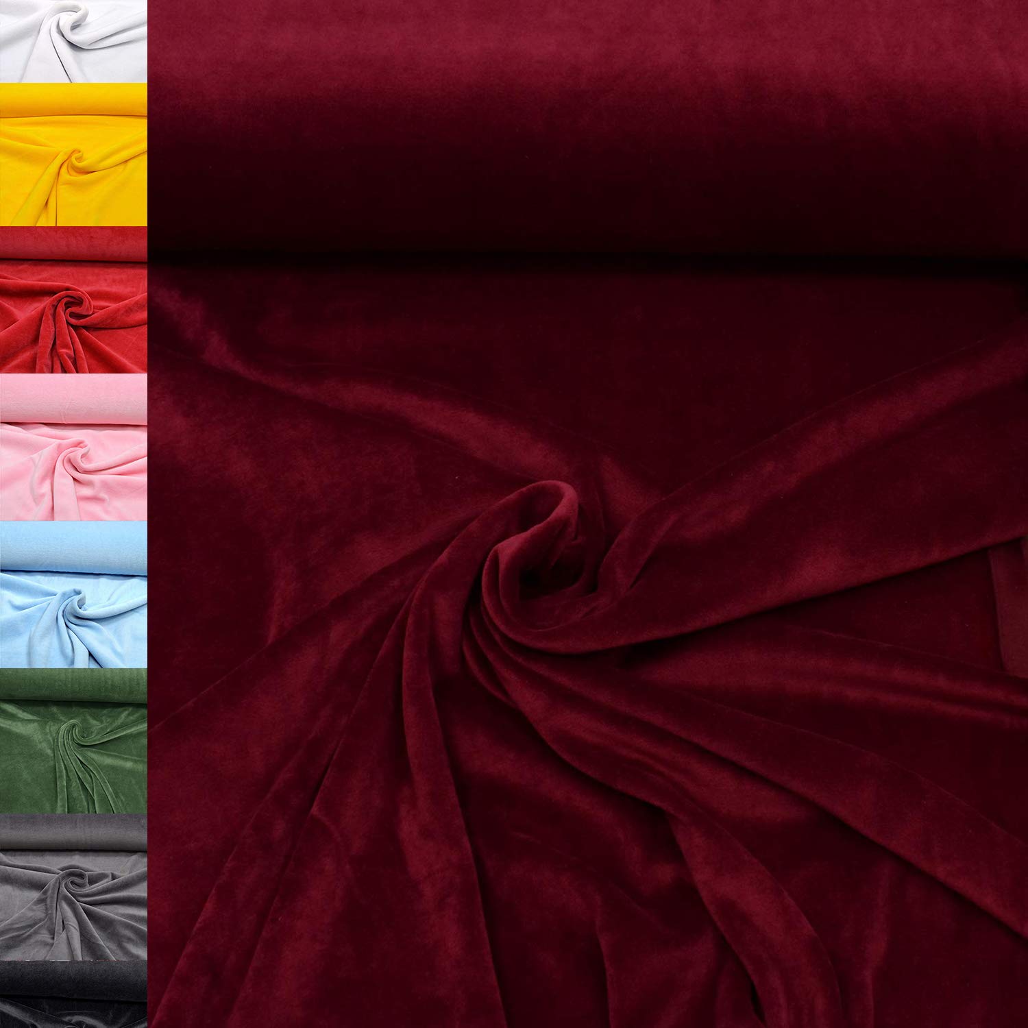 MAGAM-Stoffe Stella Nicki Stoff uni Oeko-Tex Meterware 50cm (32. Schwarz)