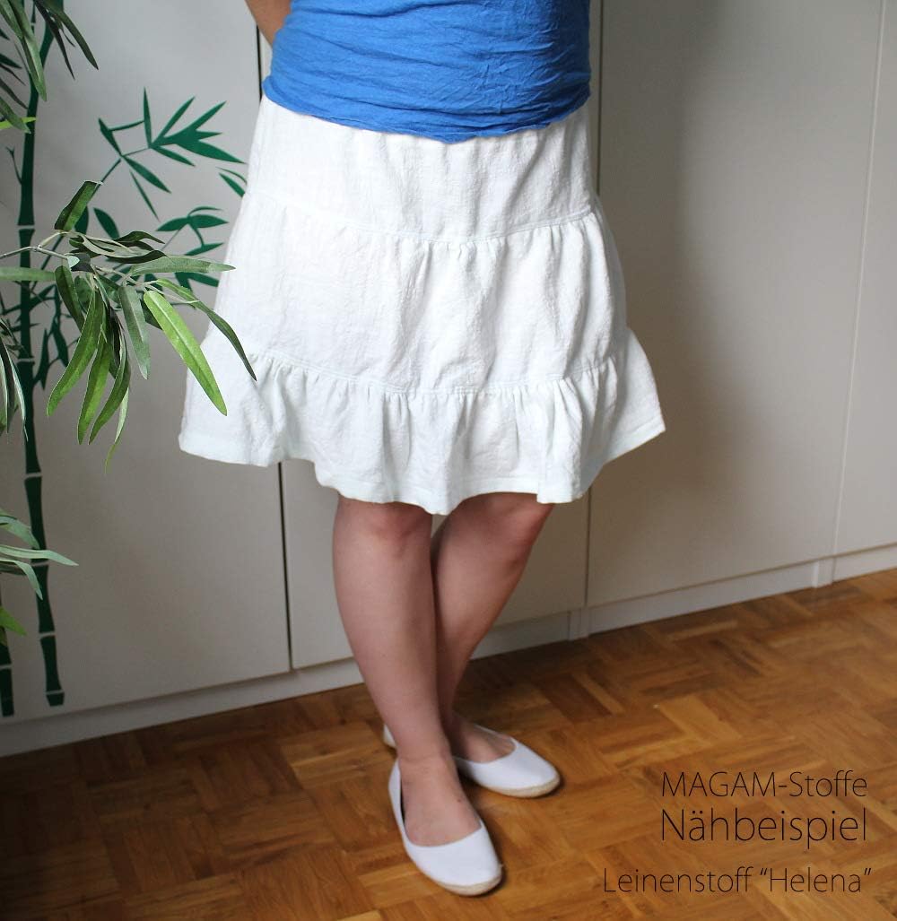 MAGAM-Stoffe Helena Bauernleinen 100% Leinen Stoff Uni Oeko-Tex Meterware 50cm (13. Schwarz)