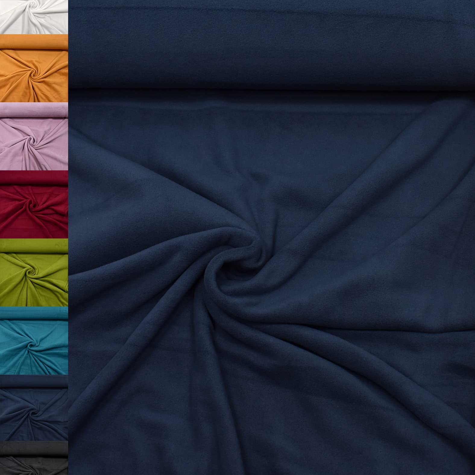 MAGAM-Stoffe Lisa Micro-Fleece Stoff uni Antipilling Meterware 50cm (06. Rot)