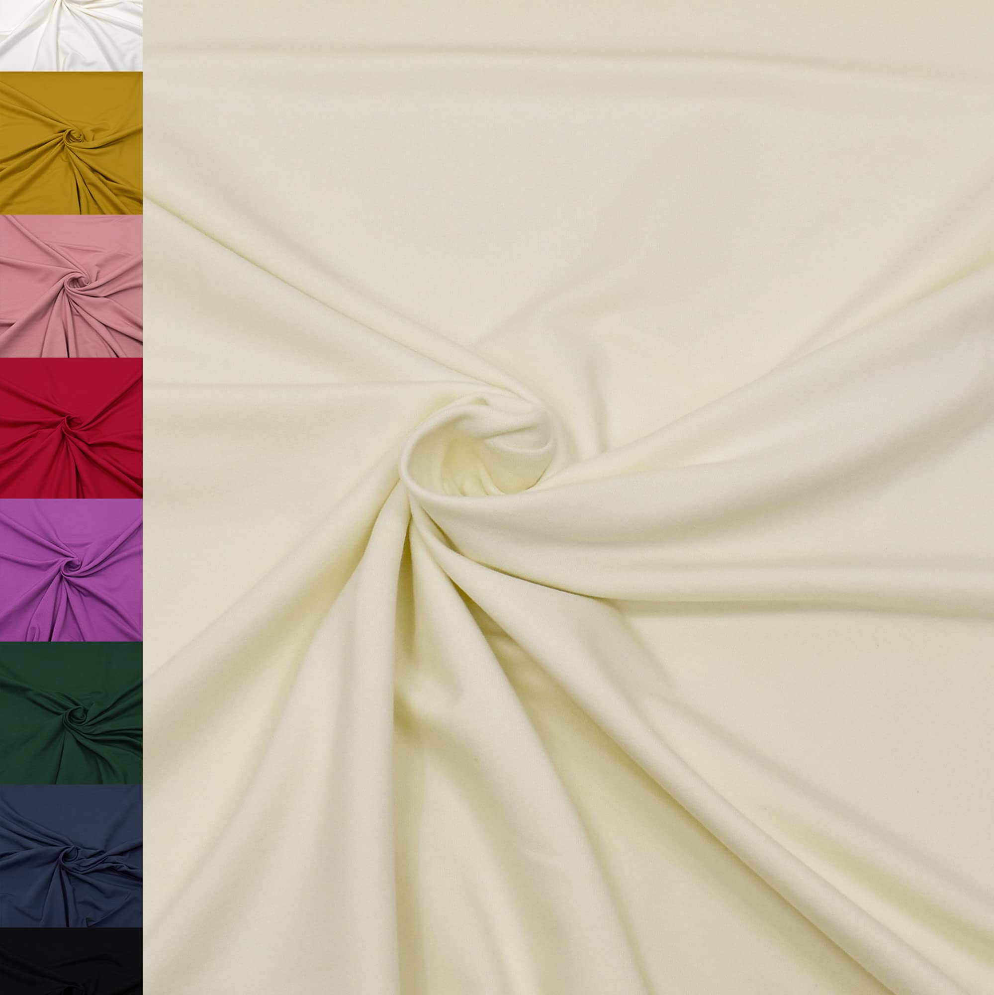 MAGAM-Stoffe Theo French Terry uni Sweat Stoff Oeko-Tex Meterware 50cm (26. Beige)