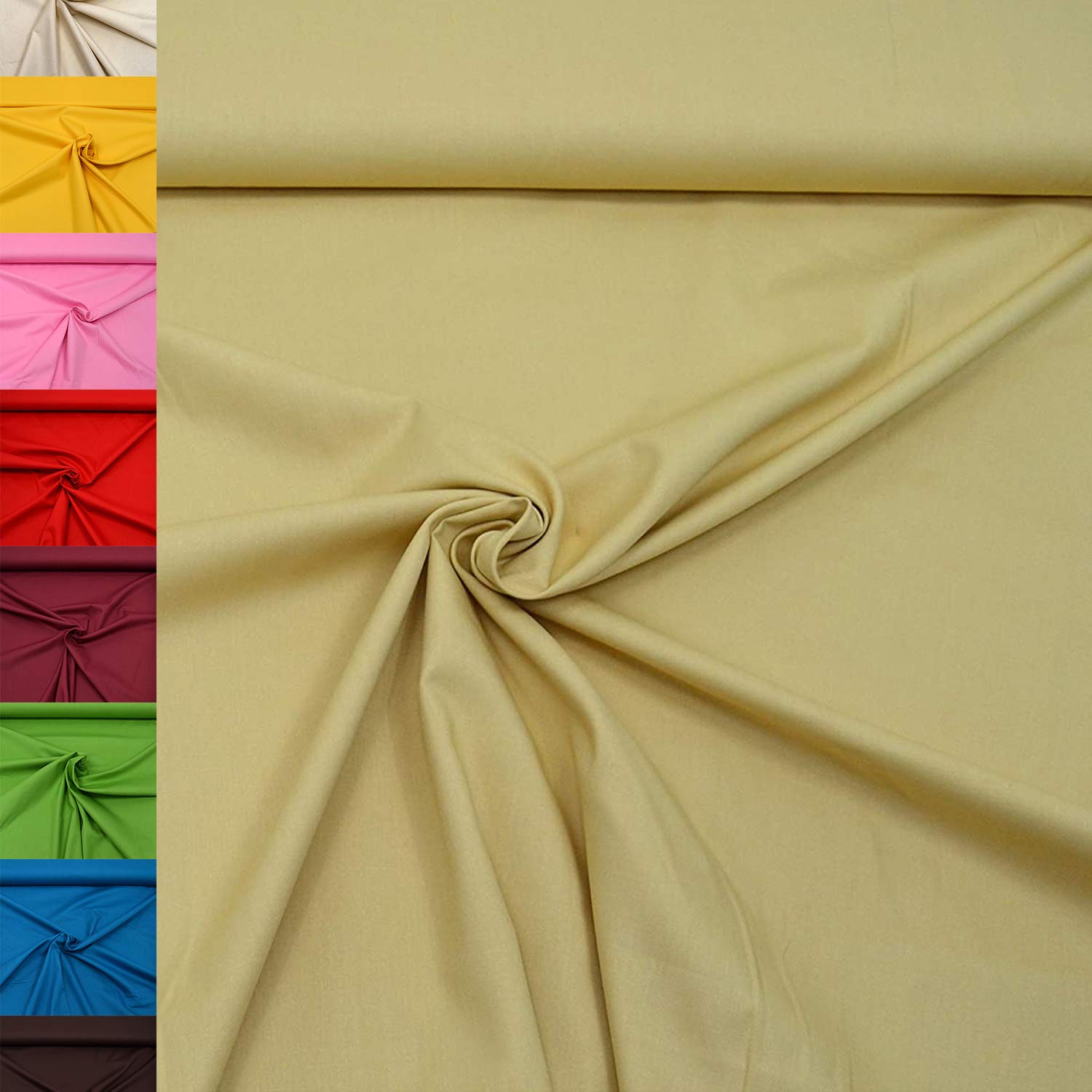 MAGAM-Stoffe Sophie Baumwollstoff Uni 100% Baumwolle Oeko-Tex Meterware 50cm (11. Rosenholz)