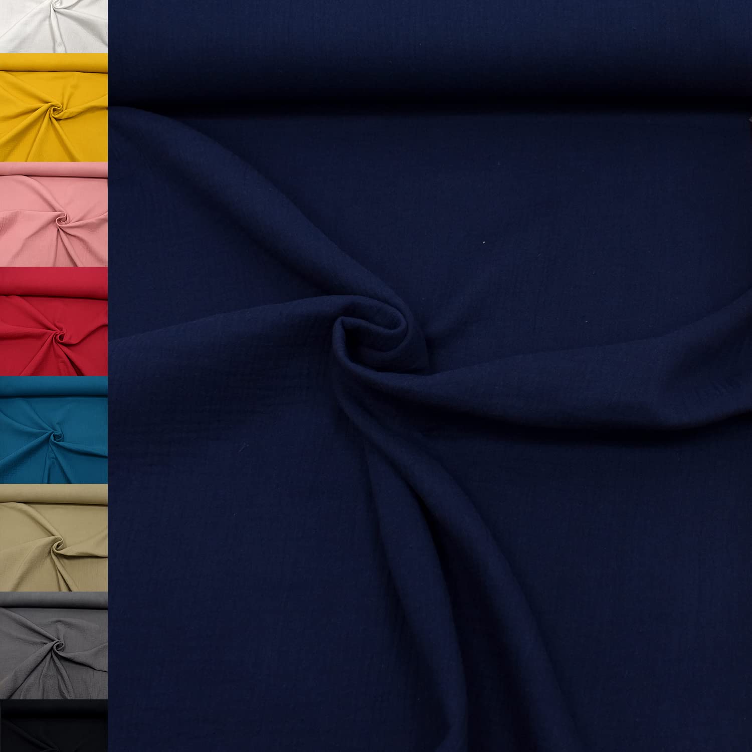 MAGAM-Stoffe Greta Musselin Stoff Double Gauze uni Oeko-Tex Meterware 50cm (07. Altrosa hell)