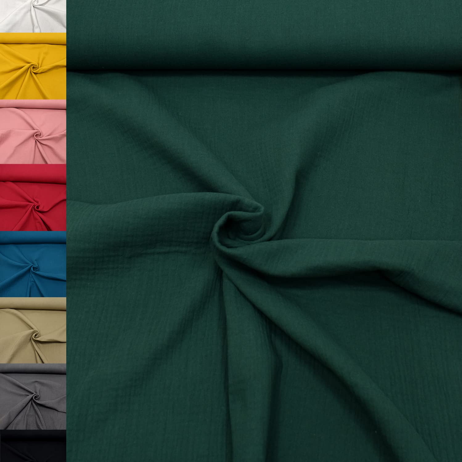 MAGAM-Stoffe Greta Musselin Stoff Double Gauze uni Oeko-Tex Meterware 50cm (07. Altrosa hell)