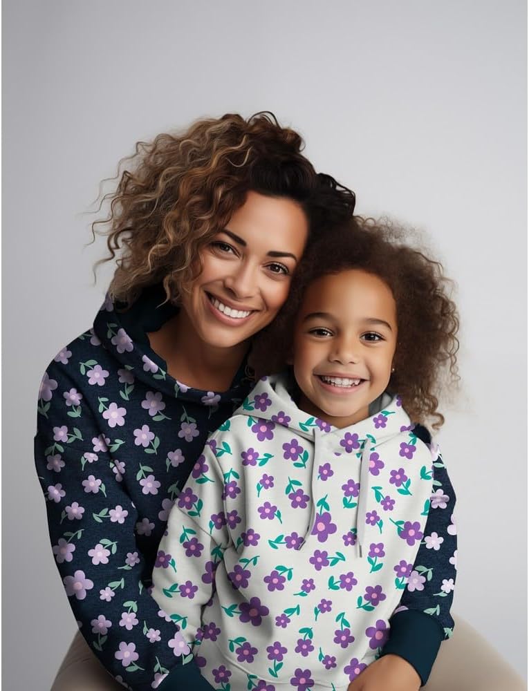 MAGAM-Stoffe Amsterdam warmer weicher Blumen Sweat Stoff OEKO-TEX Meterware 50cm (Indigo blau meliert)