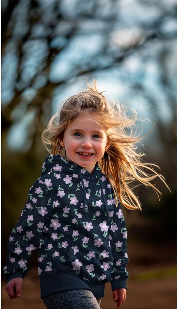 MAGAM-Stoffe Amsterdam warmer weicher Blumen Sweat Stoff OEKO-TEX Meterware 50cm (Indigo blau meliert)