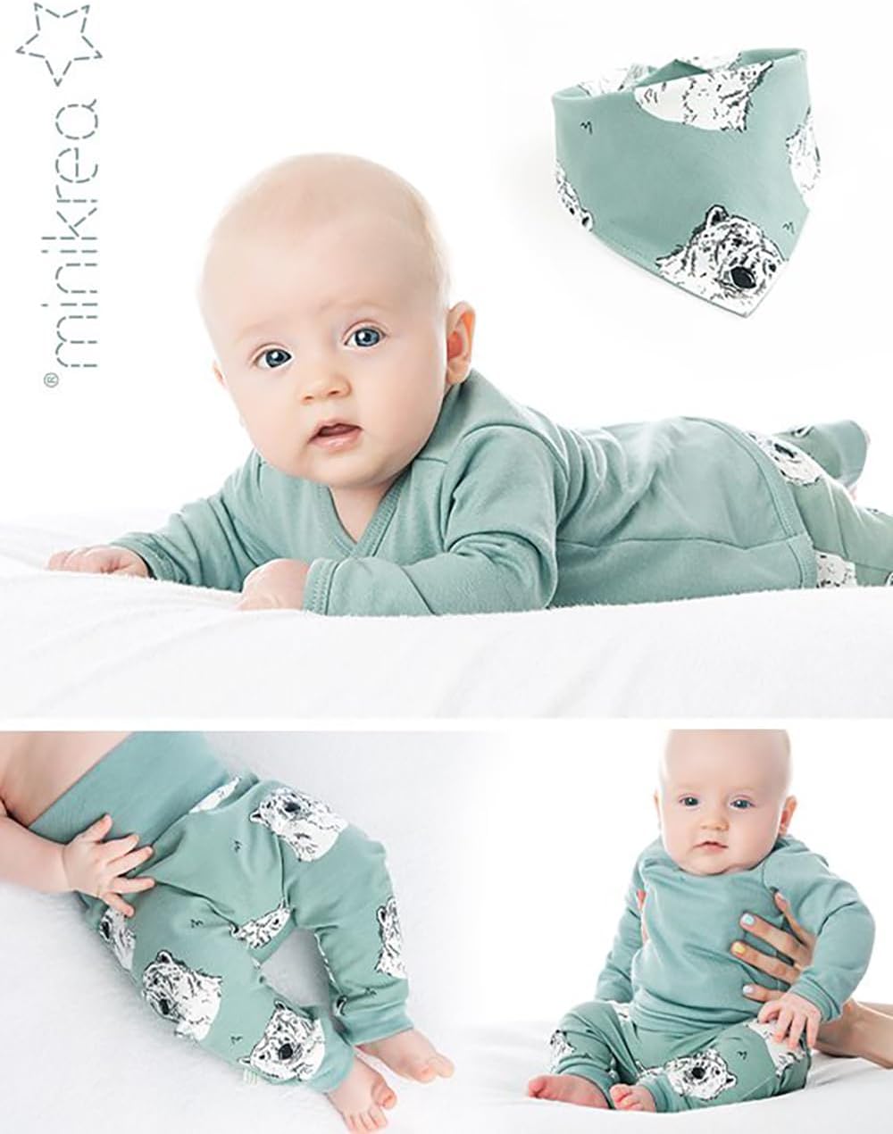 MAGAM-Stoffe Baby Set mit Lätzchen Schnittmuster Neugeborene und Babys inkl. Aufnäher Enno