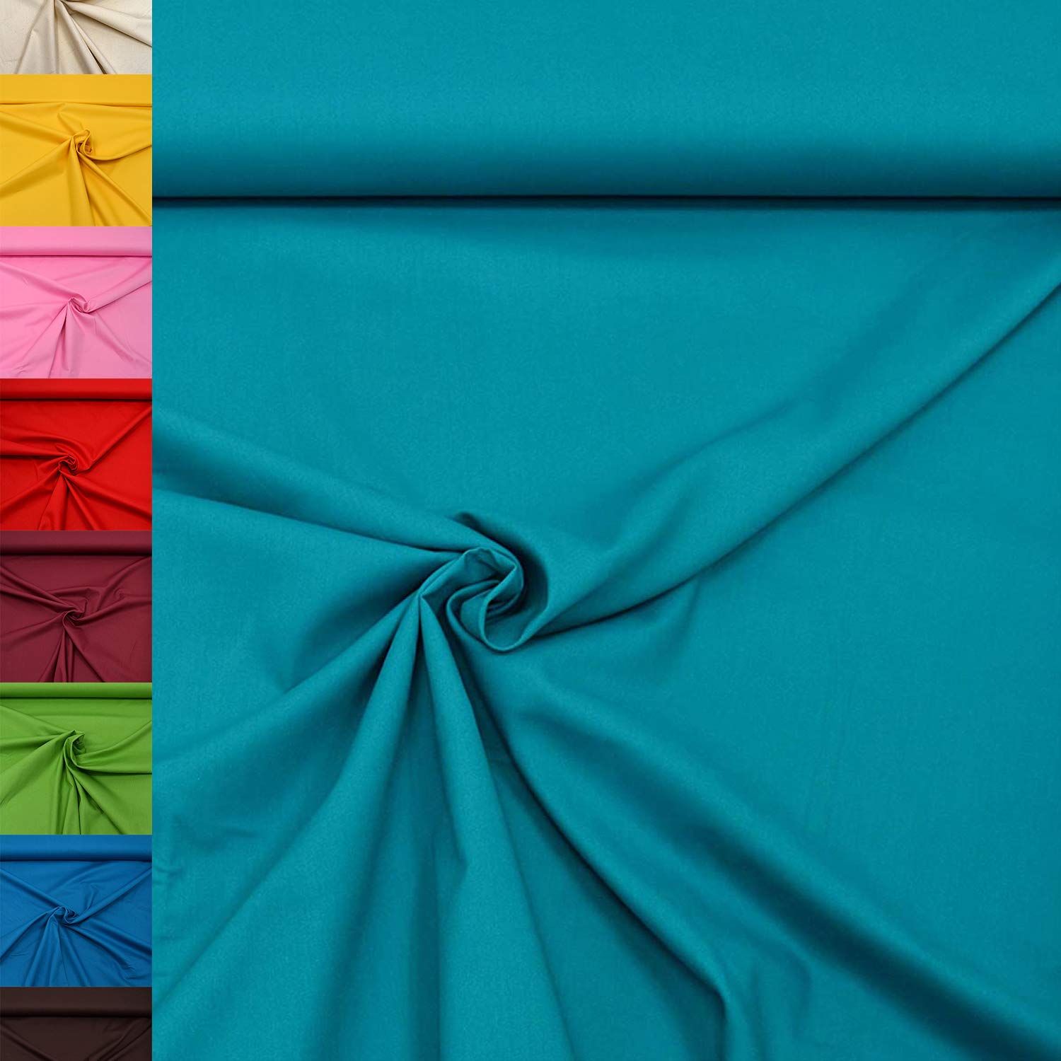 MAGAM-Stoffe Sophie Baumwollstoff Uni 100% Baumwolle Oeko-Tex Meterware 50cm (11. Rosenholz)