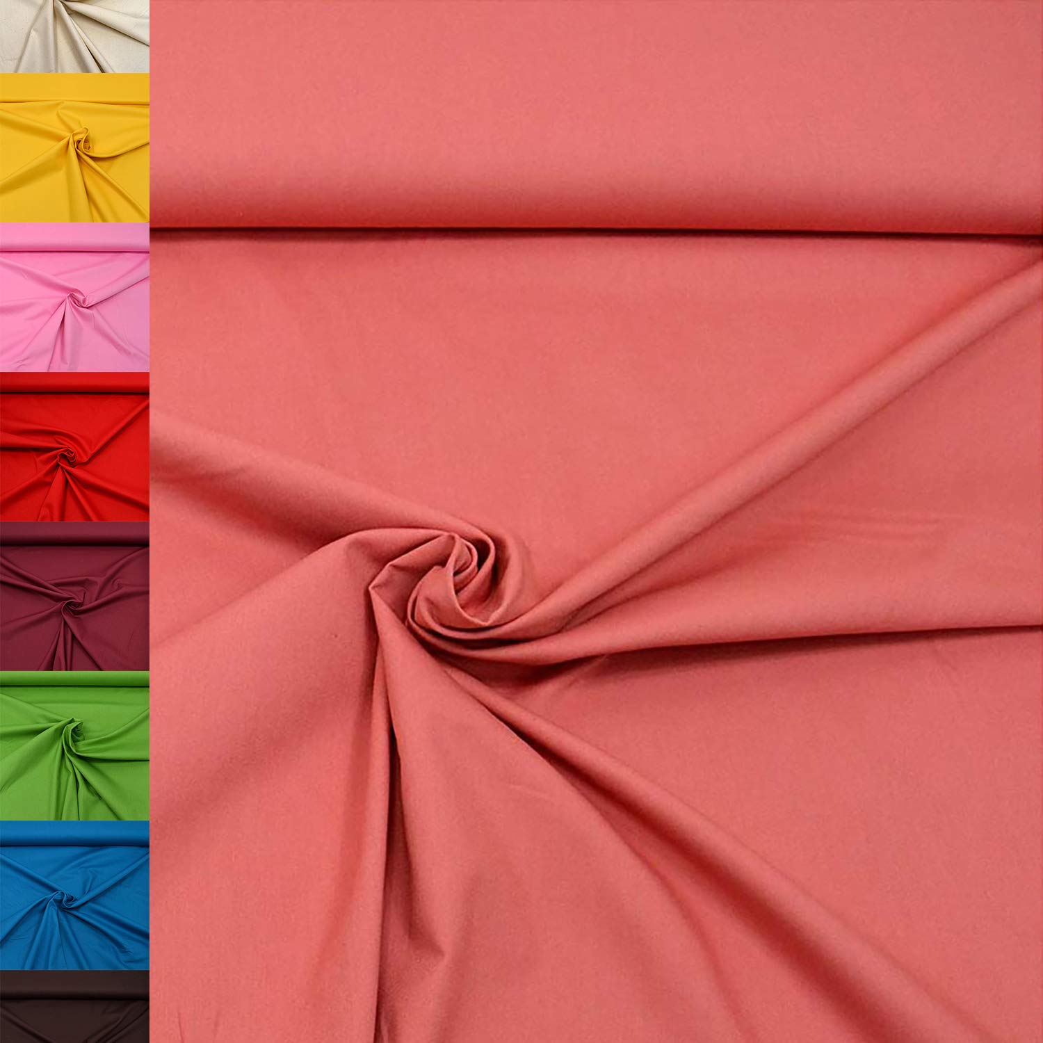 MAGAM-Stoffe Sophie Baumwollstoff Uni 100% Baumwolle Oeko-Tex Meterware 50cm (11. Rosenholz)