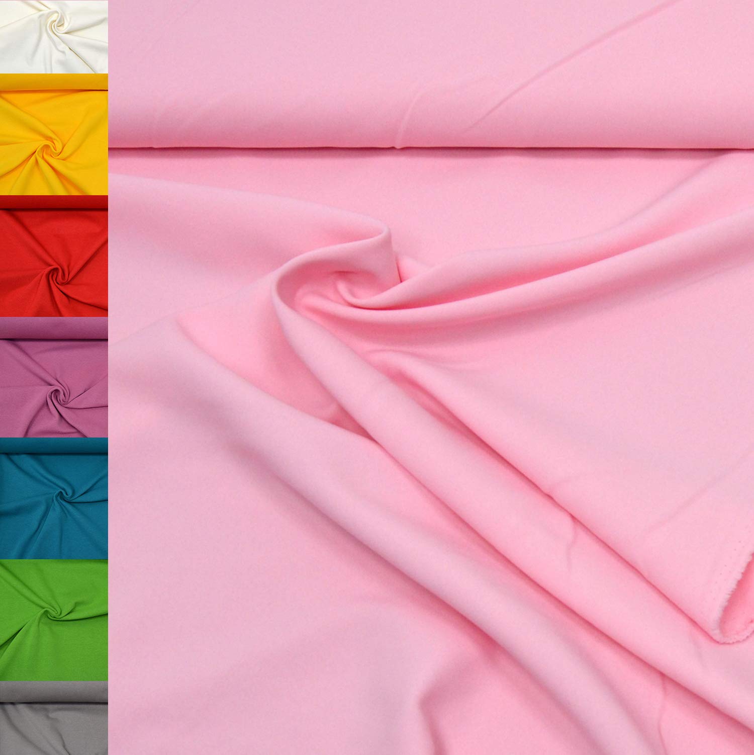 MAGAM-Stoffe 1m Mara Universal-Stoff uni Blickdicht Knitterarm Kostüm Tischdecken Dekostoff (01. Weiß)