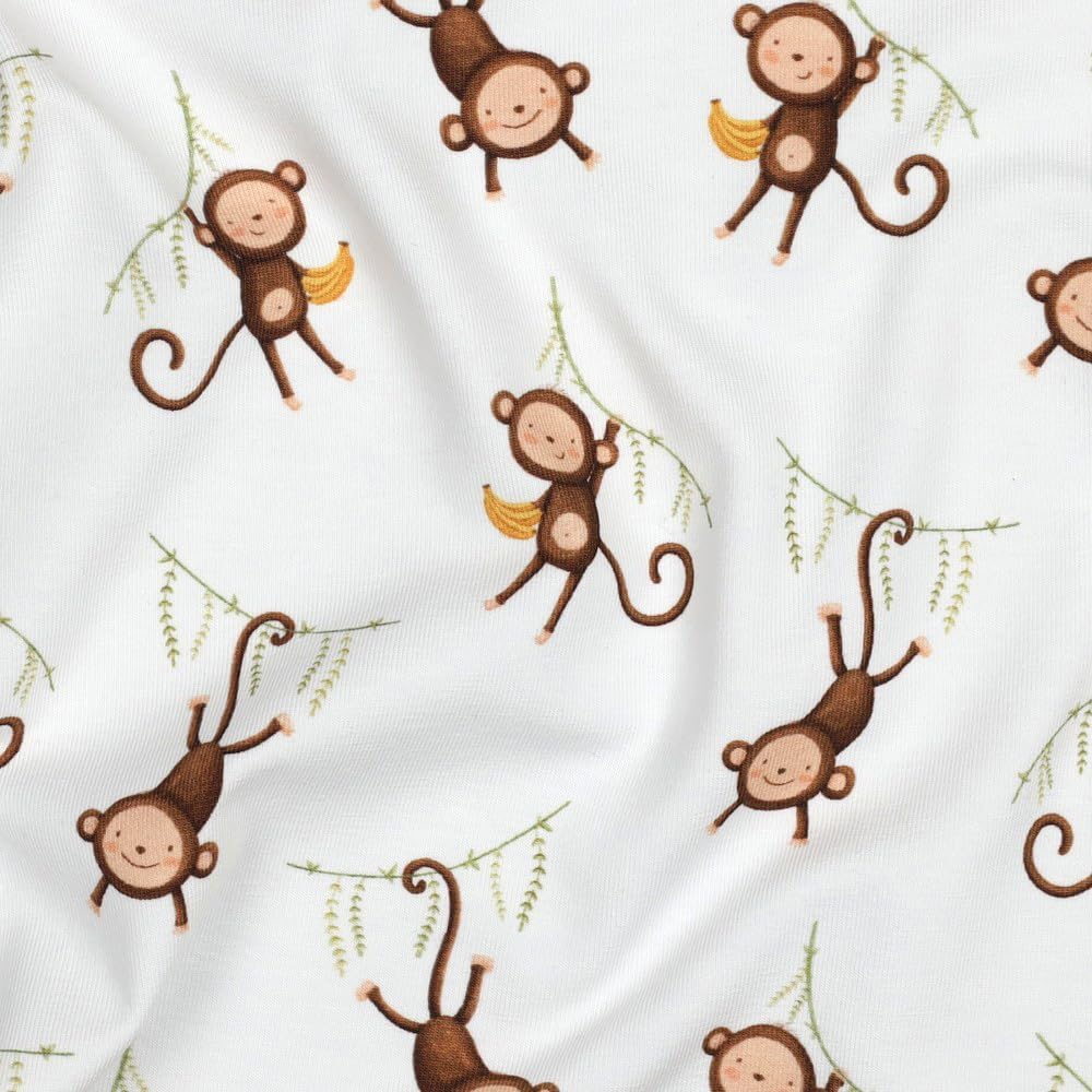 MAGAM-Stoffe Nils Jersey Baby Kinder Stoff OEKO-TEX Meterware 50cm (Affen)