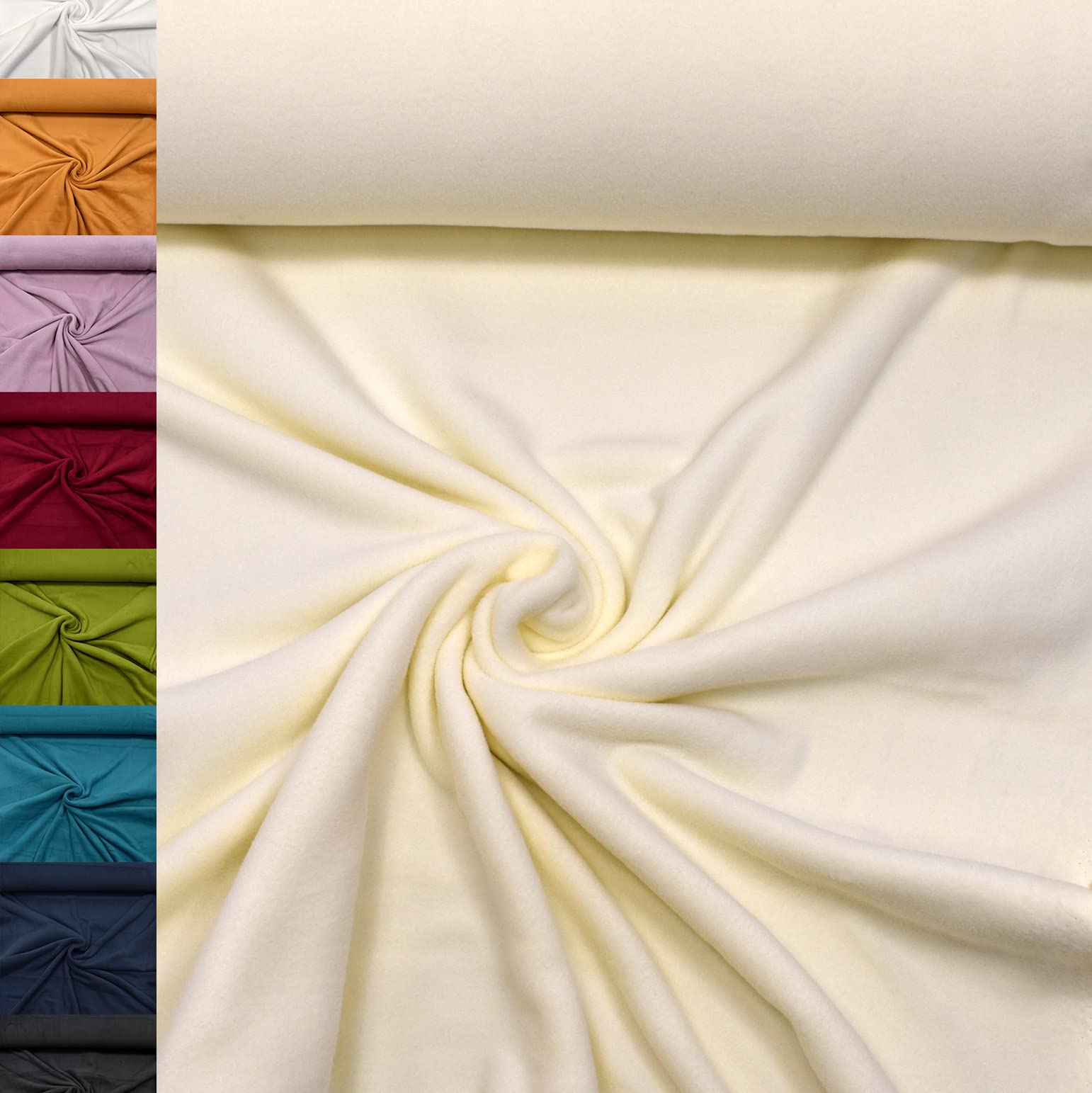 MAGAM-Stoffe Lisa Micro-Fleece Stoff uni Antipilling Meterware 50cm (06. Rot)