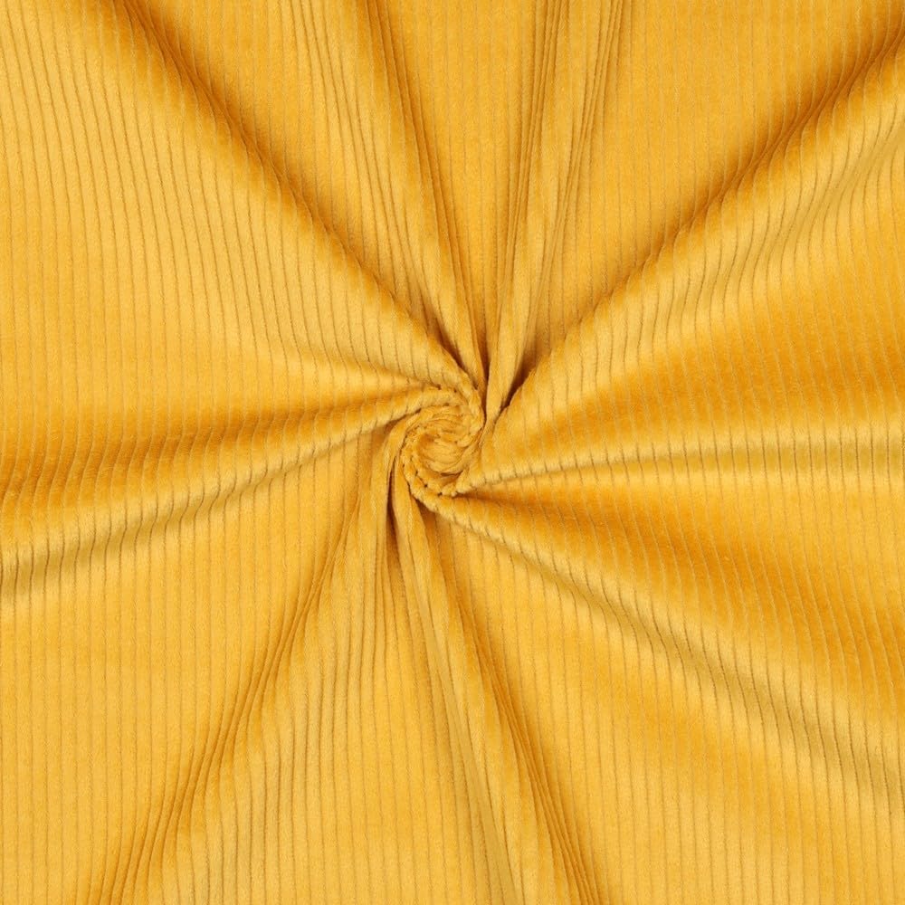 MAGAM-Stoffe Yanis Breitcord Cordstoff 100% Baumwolle Bekleidung Möbel Meterware 50cm (01. Warm gelb)