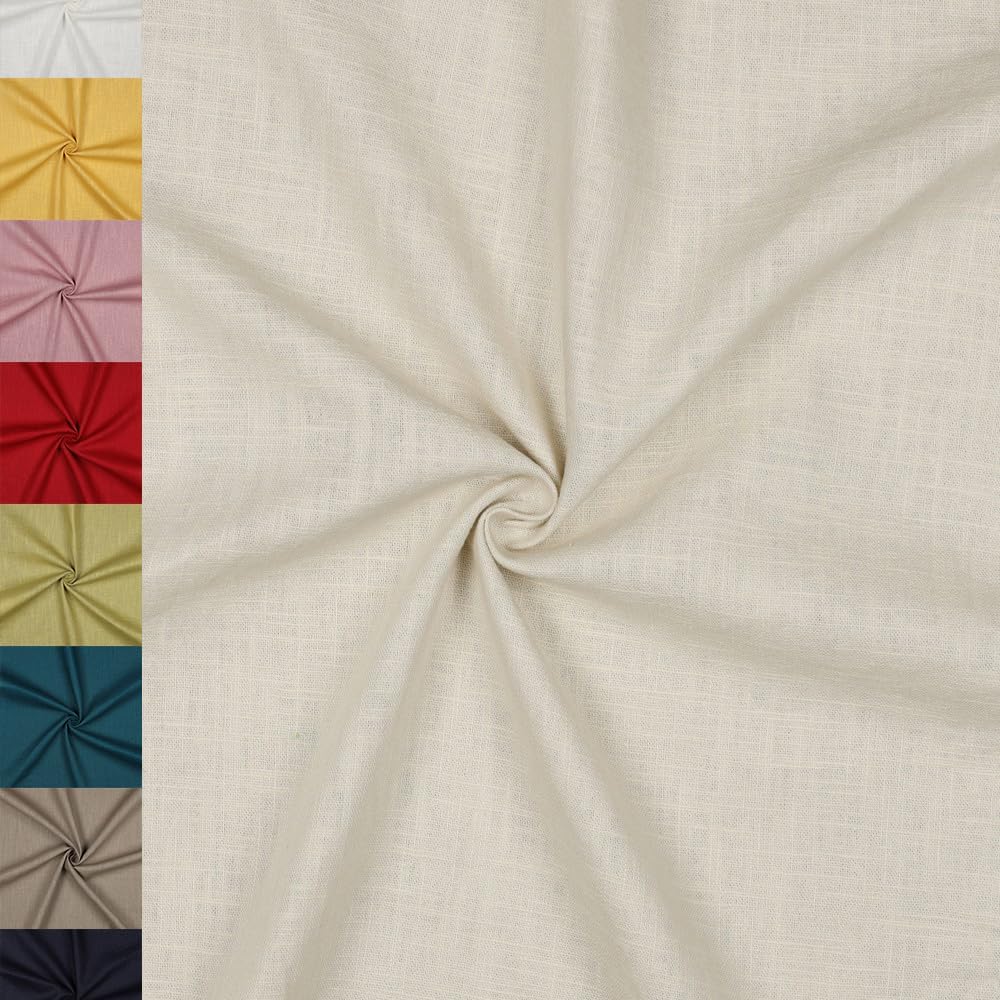 MAGAM-Stoffe Julia 100% Leinen Stoff uni Oeko-Tex Meterware 50cm (14. Helles beige)