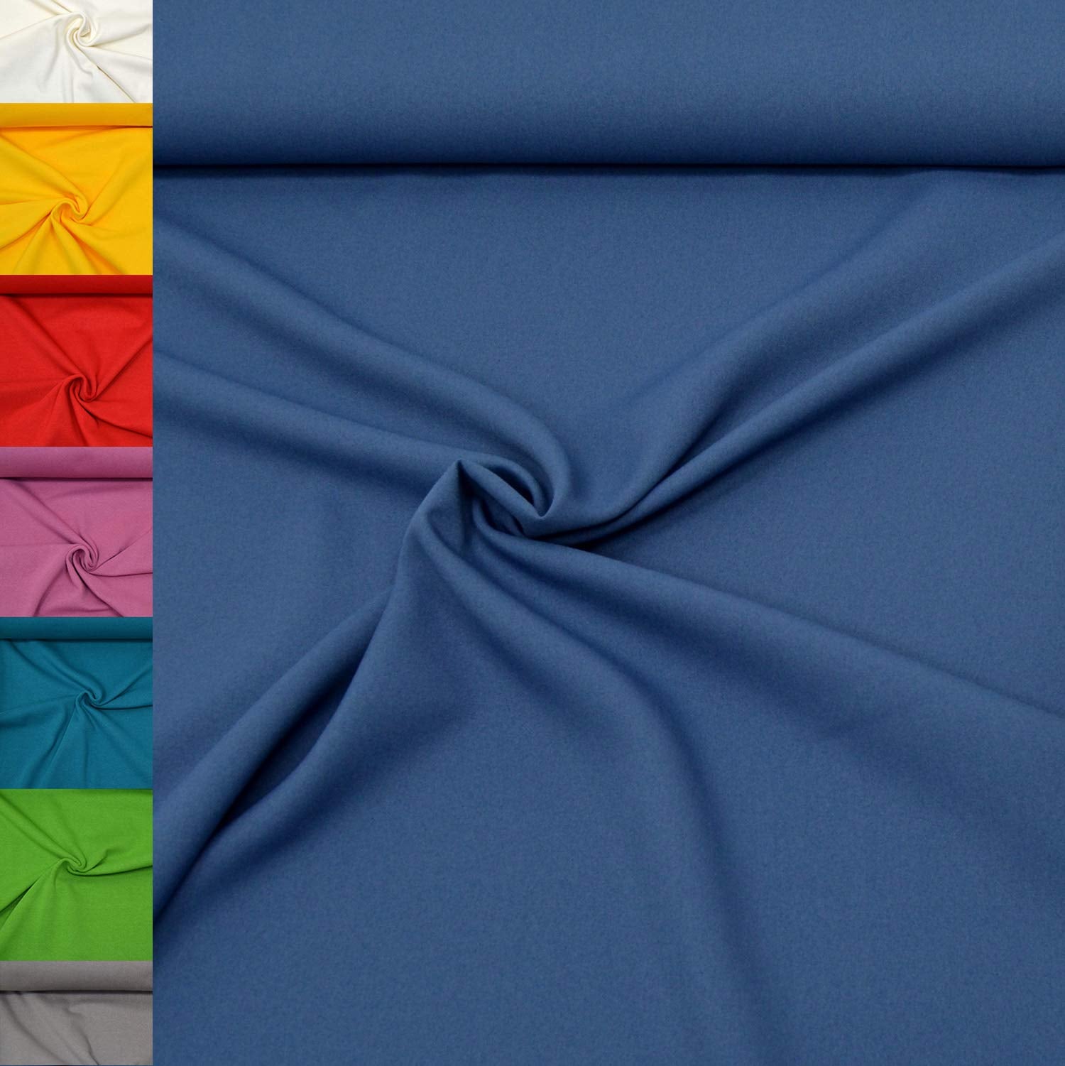 MAGAM-Stoffe 1m Mara Universal-Stoff uni Blickdicht Knitterarm Kostüm Tischdecken Dekostoff (01. Weiß)