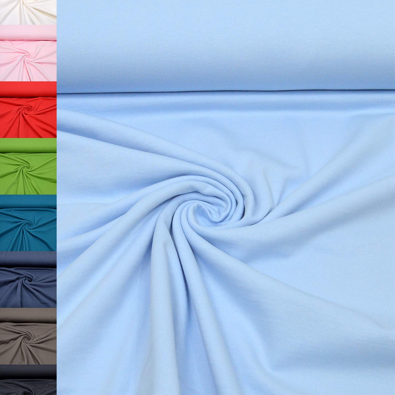 MAGAM-Stoffe Ben Sweatstoff Uni innen Angeraut und weich Meterware ab 50cm (03. Gelb)