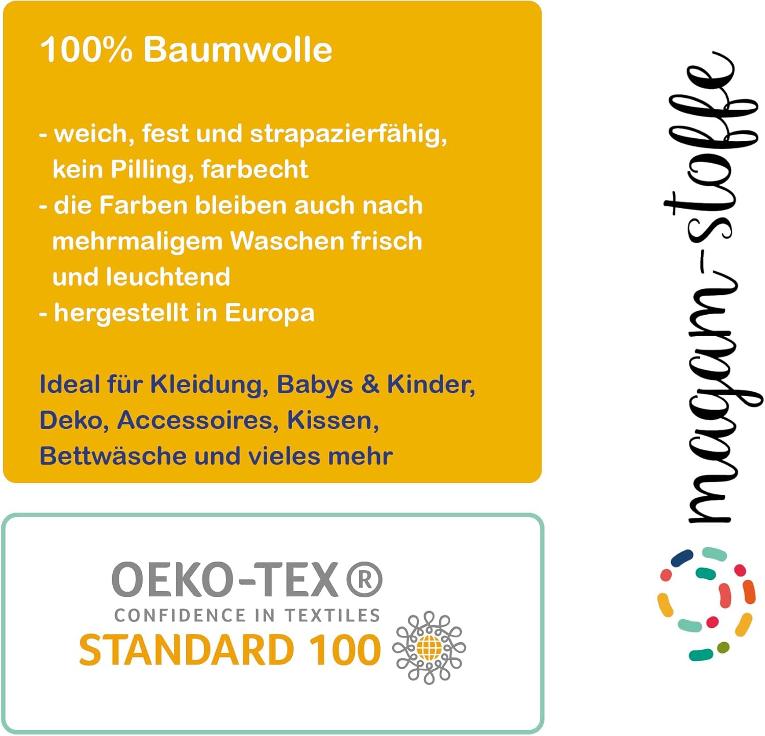 MAGAM-Stoffe Emma Blumen Baumwollstoff ÖKO-TEX Meterware ab 50cm (Marienkäfer)