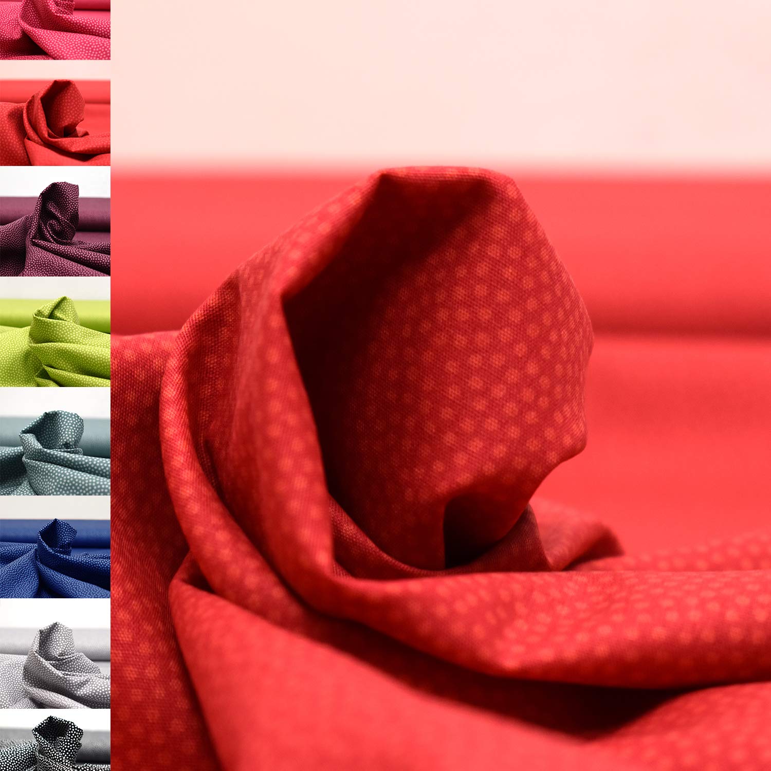 MAGAM-Stoffe Keno Tupfen Baumwollstoff Oeko-Tex Meterware 50cm (02. Orange)