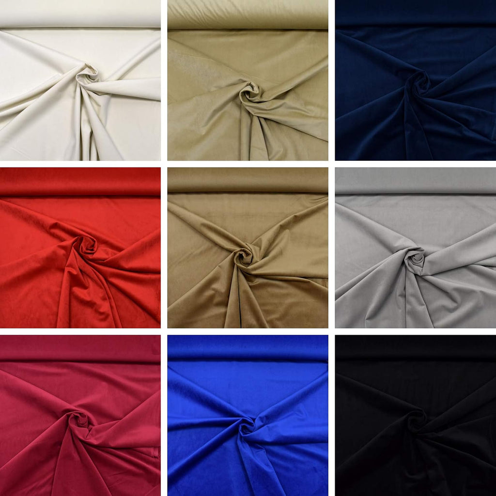 MAGAM-Stoffe Amira Samt Stoff strapazierfähig weich Kleidung Polster Meterware 50cm (04. Camel hell)