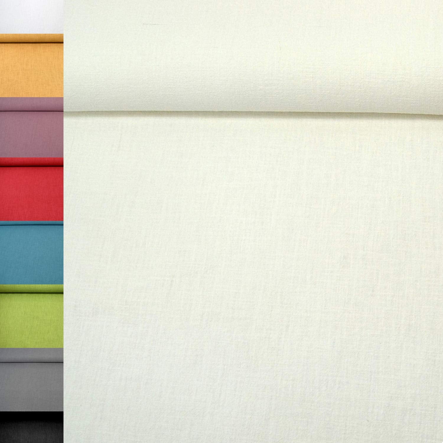 MAGAM-Stoffe Helena Bauernleinen 100% Leinen Stoff Uni Oeko-Tex Meterware 50cm (13. Schwarz)