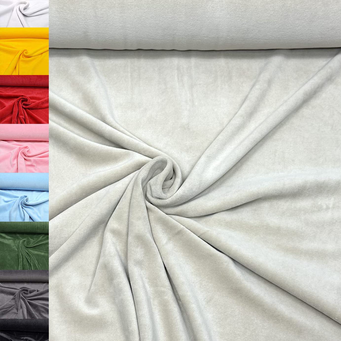 MAGAM-Stoffe Stella Nicki Stoff uni Oeko-Tex Meterware 50cm (32. Schwarz)