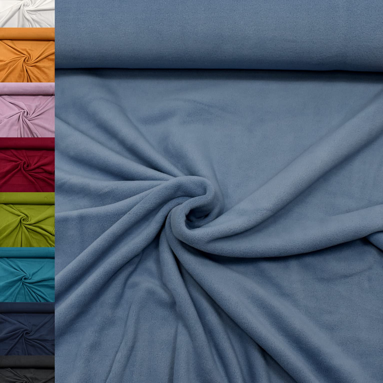 MAGAM-Stoffe Lisa Micro-Fleece Stoff uni Antipilling Meterware 50cm (06. Rot)