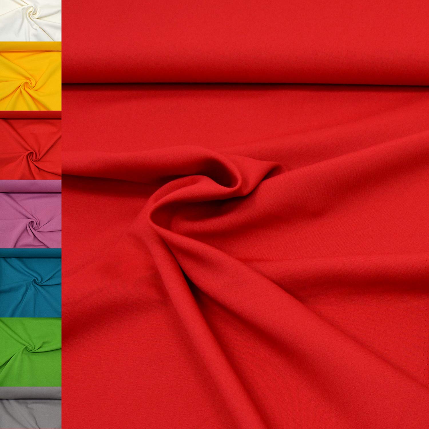 MAGAM-Stoffe 1m Mara Universal-Stoff uni Blickdicht Knitterarm Kostüm Tischdecken Dekostoff (01. Weiß)