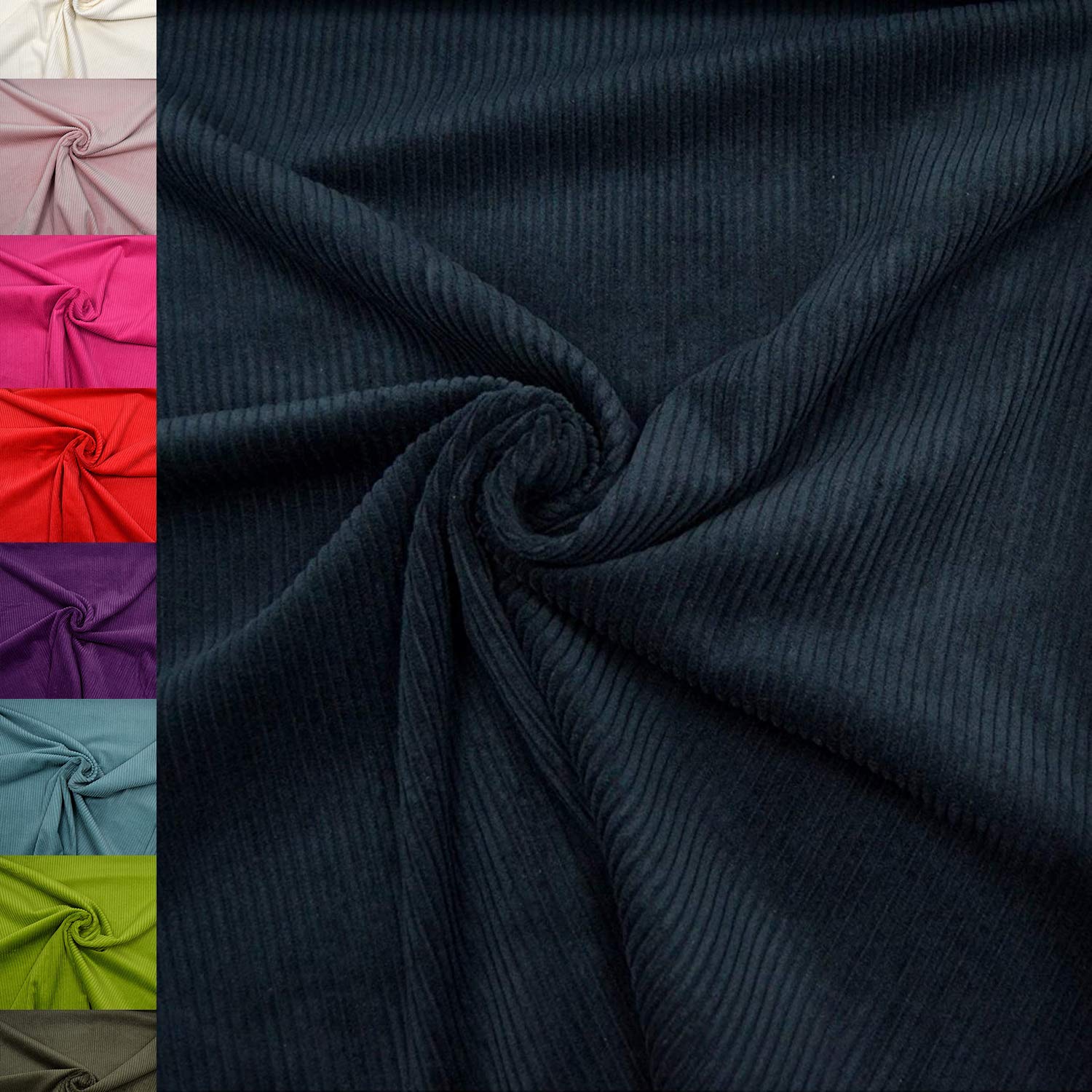 MAGAM-Stoffe Yanis Breitcord Cordstoff 100% Baumwolle Bekleidung Möbel Meterware 50cm (01. Warm gelb)