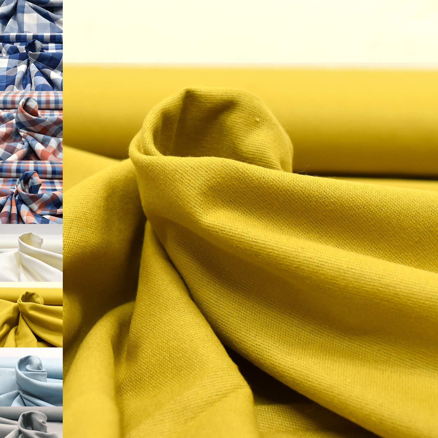 MAGAM-Stoffe Aberdeen Mode Stoff Denim Jeans Flanell Meterware 50cm (Dino weiß)