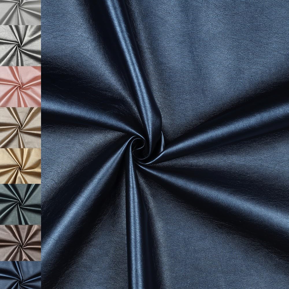 MAGAM-Stoffe Metallic Optik Kunstleder Polsterstoff Kleidung Taschen Meterware ab 50cm (01. Hell silber)