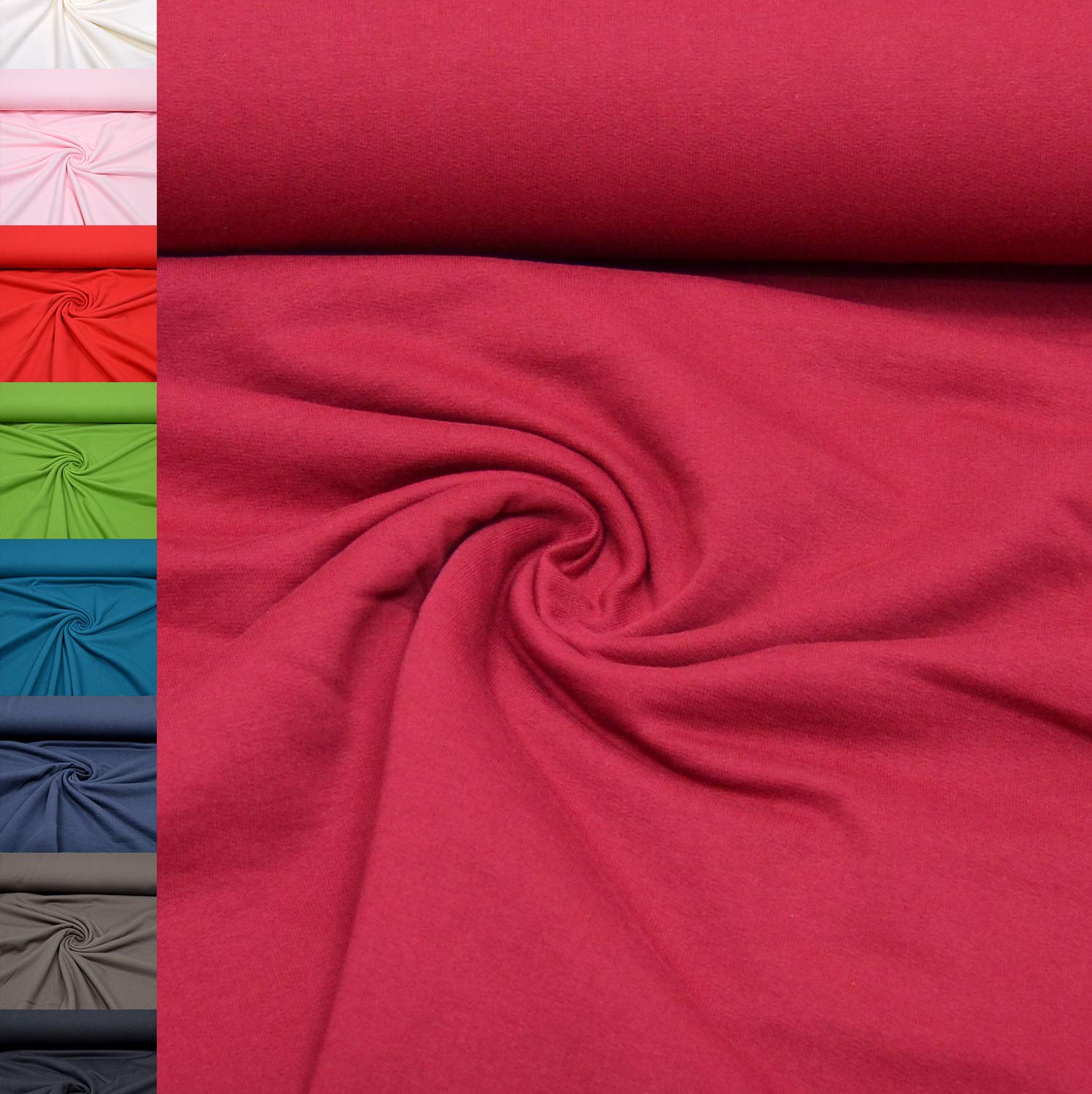 MAGAM-Stoffe Ben Sweatstoff Uni innen Angeraut und weich Meterware ab 50cm (03. Gelb)