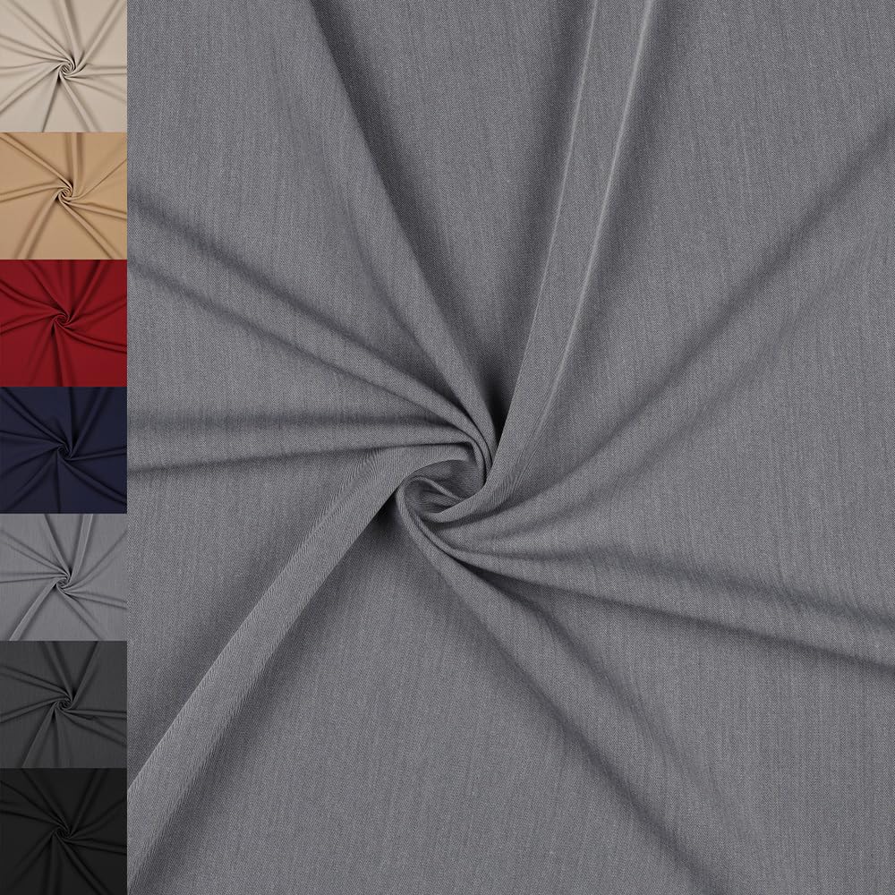 MAGAM-Stoffe Gabardine Modestoff Anzugstoff Hosen Kleider Mänteln Meterware ab 50cm (06. Dunkelgrau meliert)
