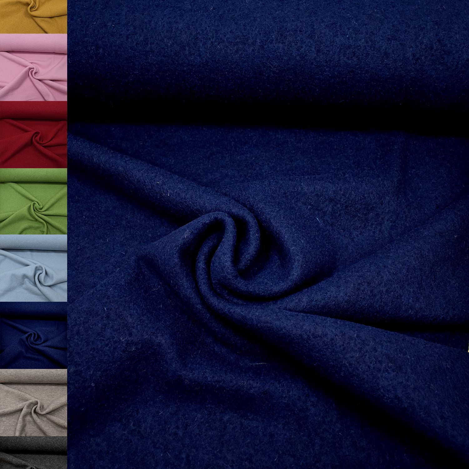 MAGAM-Stoffe Walkloden Wollstoff 100% reine Schurwolle Meterware 50cm (11. Grün)