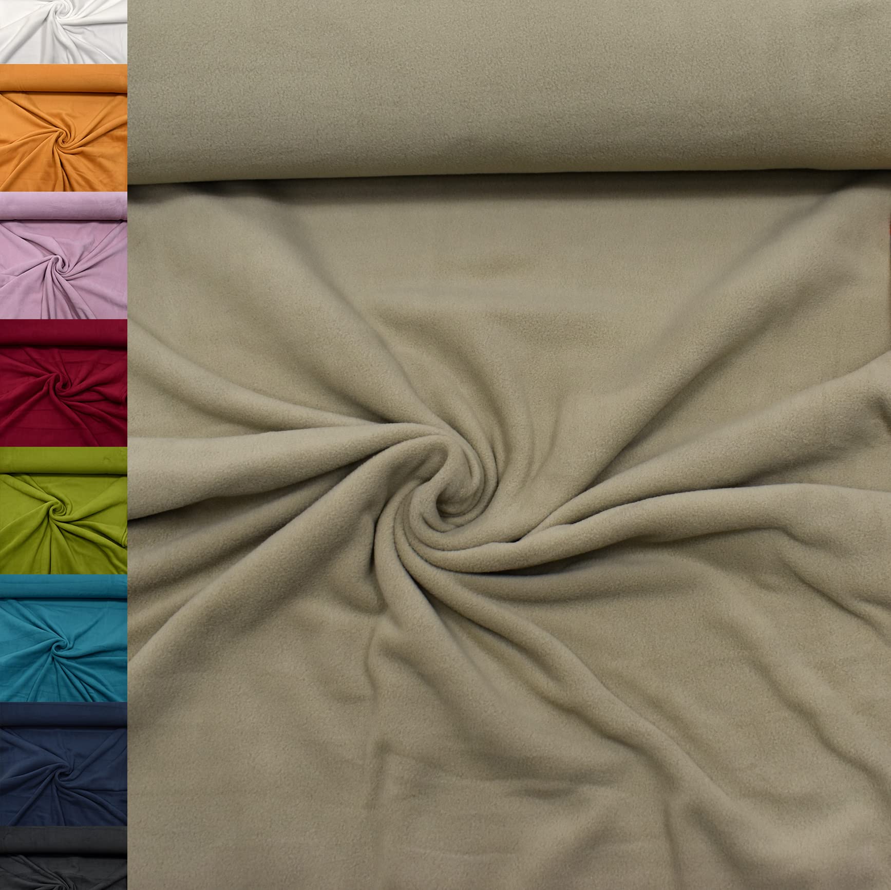 MAGAM-Stoffe Lisa Micro-Fleece Stoff uni Antipilling Meterware 50cm (06. Rot)