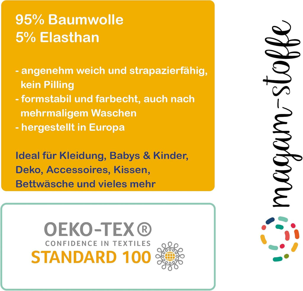 MAGAM-Stoffe Charlotte Blumen Jersey Stoff Kleider Kinder OEKO-TEX Meterware ab 50cm (Weiß)