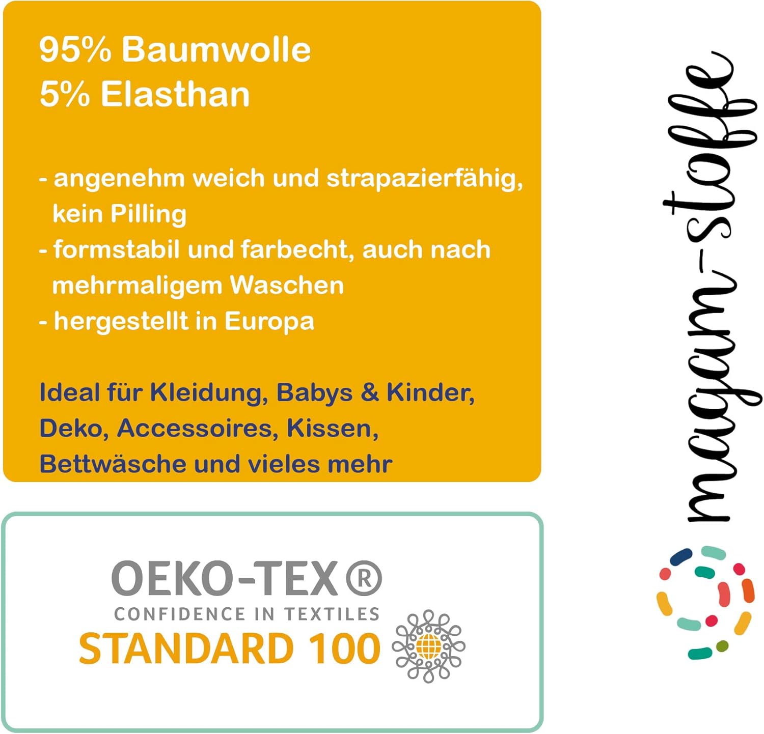 MAGAM-Stoffe Charlotte Blumen Jersey Stoff Kleider Kinder OEKO-TEX Meterware ab 50cm (Weiß)