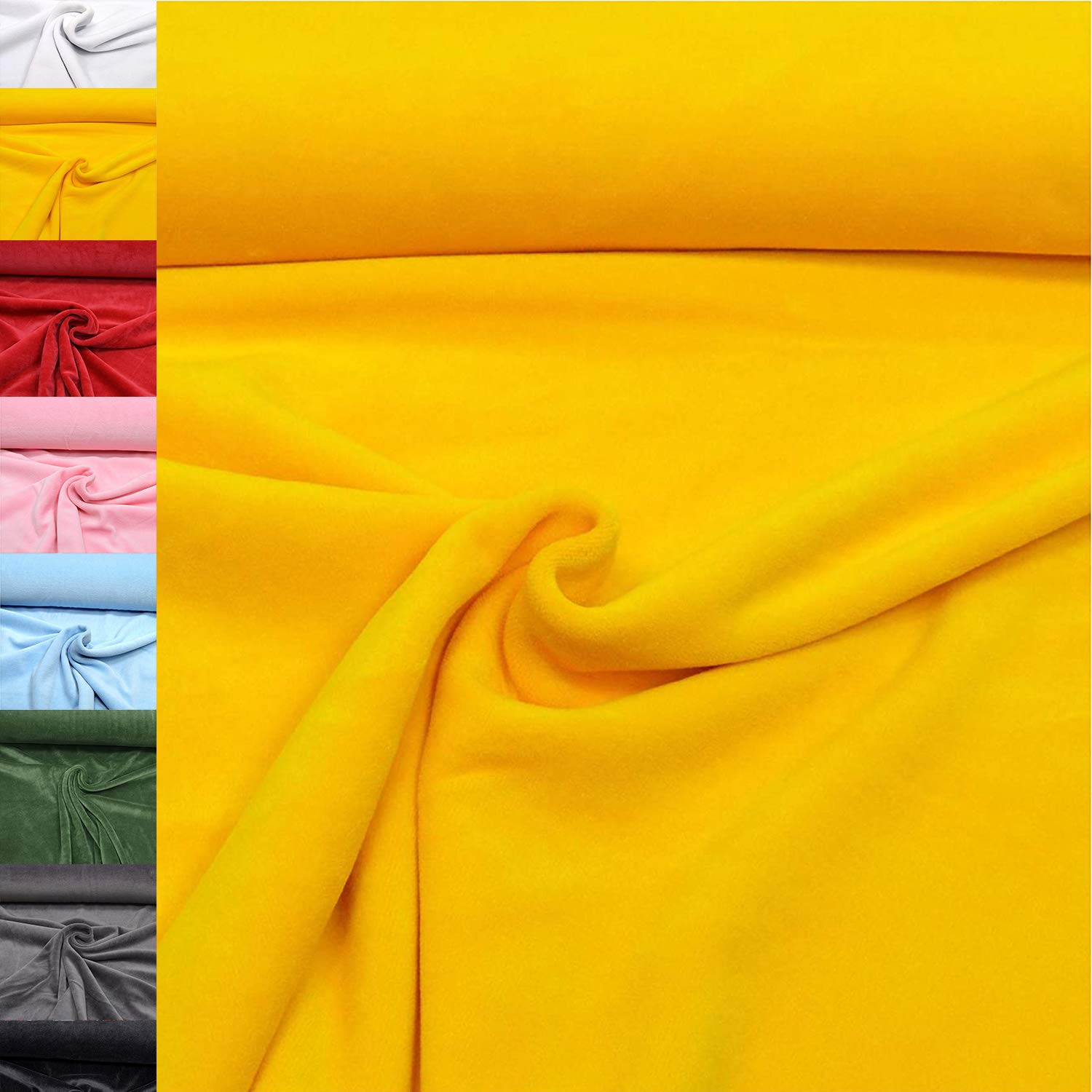 MAGAM-Stoffe Stella Nicki Stoff uni Oeko-Tex Meterware 50cm (32. Schwarz)