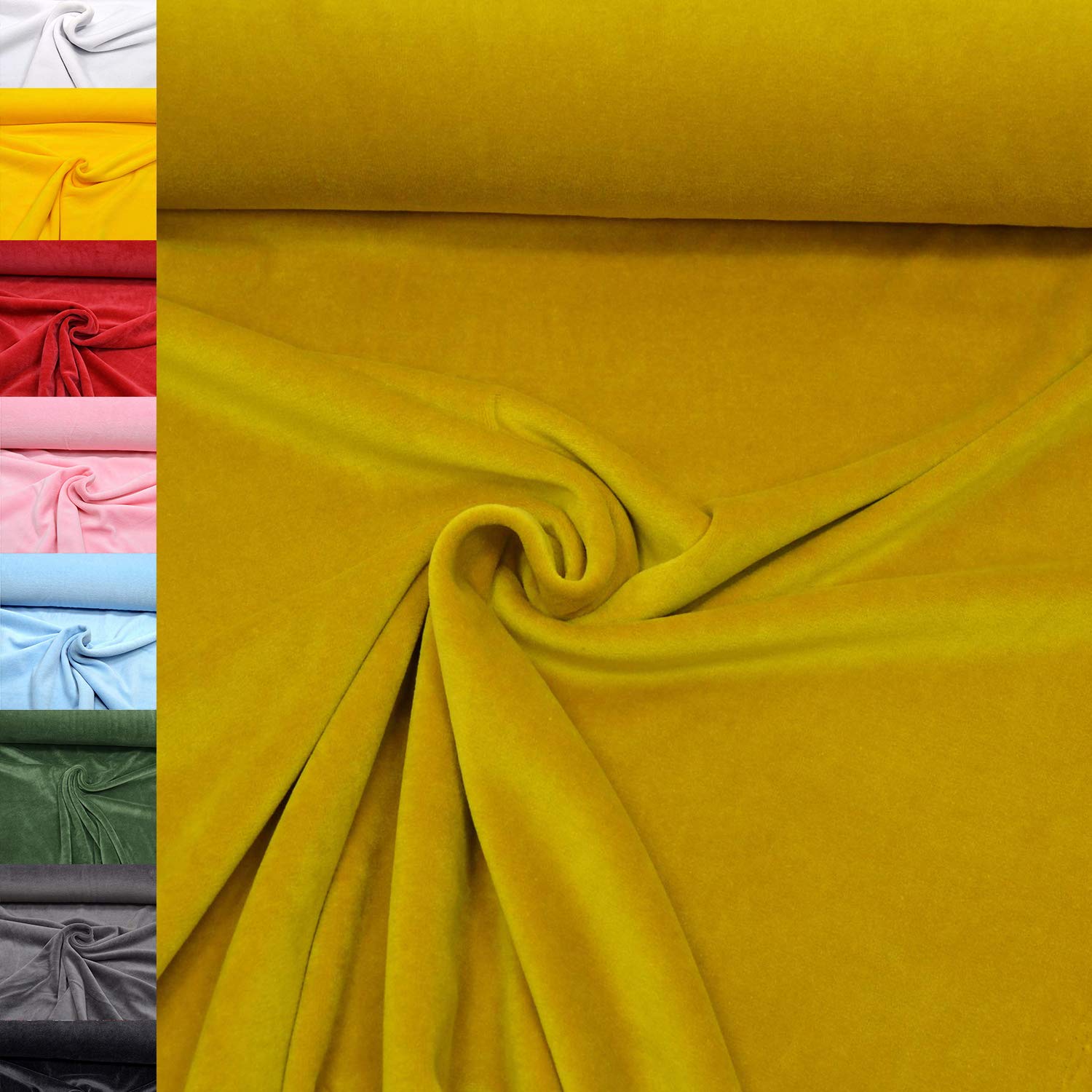 MAGAM-Stoffe Stella Nicki Stoff uni Oeko-Tex Meterware 50cm (32. Schwarz)